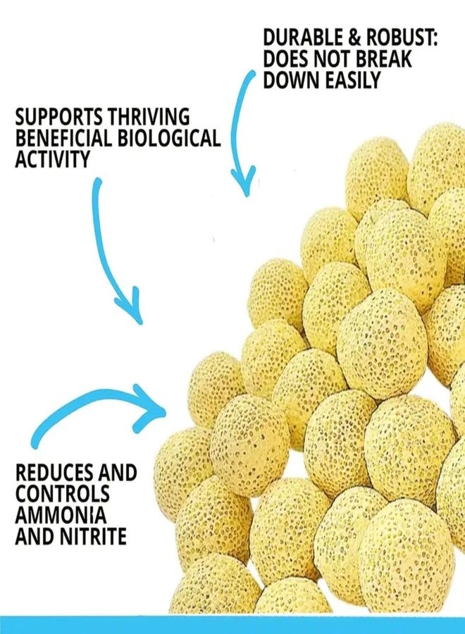 VAYINATO® 250g Yellow Ceramic Bio Ball with Net Bag for Freshwater Aquarium and Marine Fish Tank Sump Canister Filter Koi Pond Bottom Filteration by Petzlifeworld - Image 3